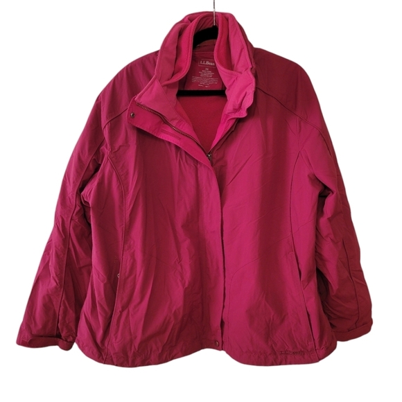 L. L. Bean Raspberry Double Layer Coat Size 3X - Picture 1 of 3